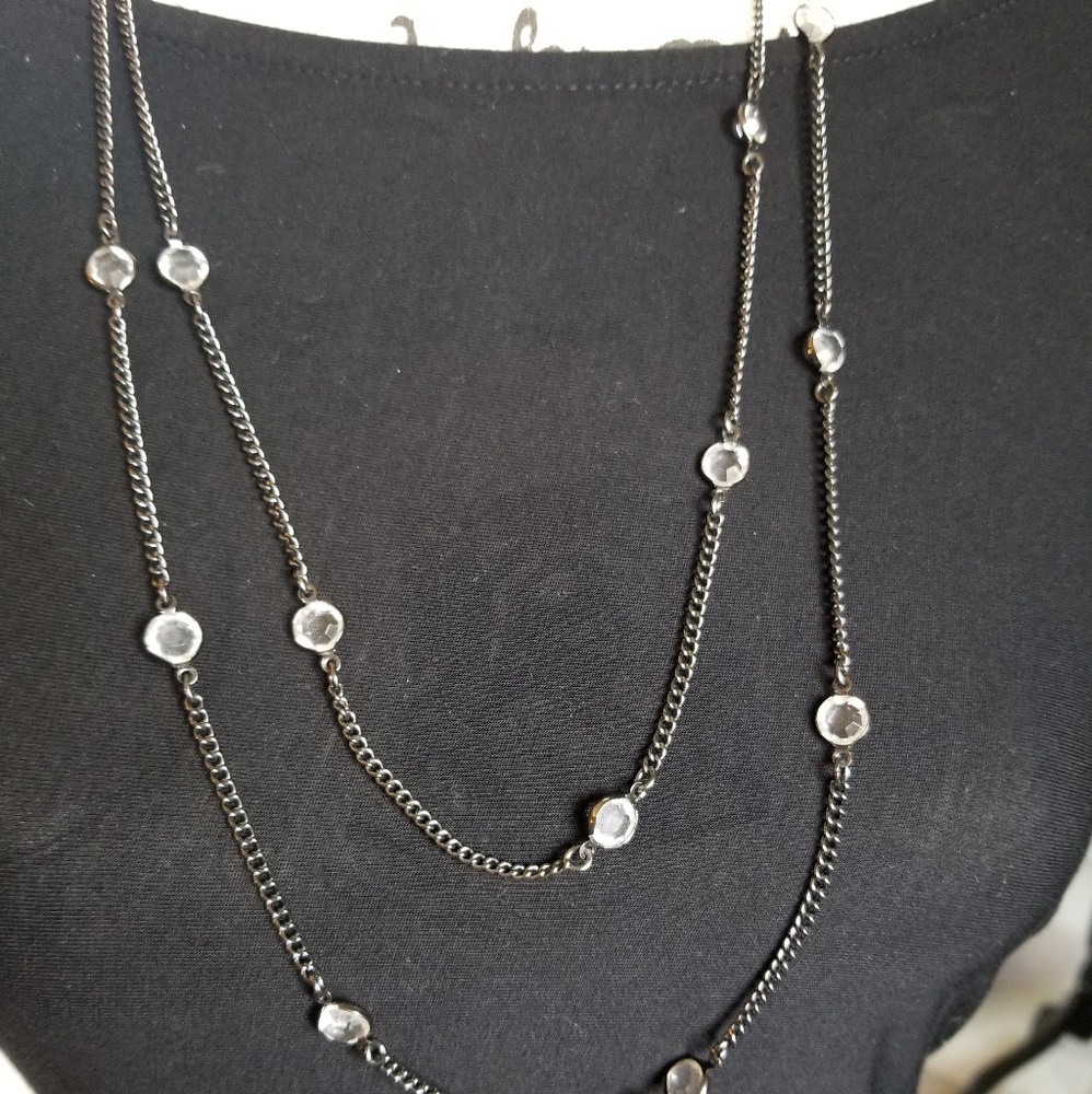 Extra Long Rhinestone Necklace